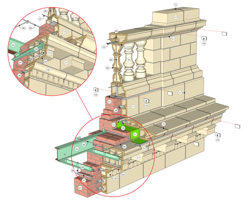 Extruded Terra Cotta Cornice and Parapet Rebuild